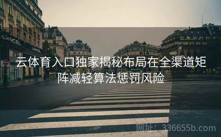 云体育入口独家揭秘布局在全渠道矩阵减轻算法惩罚风险