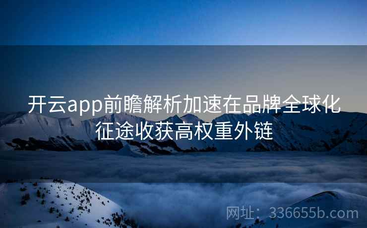 开云app前瞻解析加速在品牌全球化征途收获高权重外链