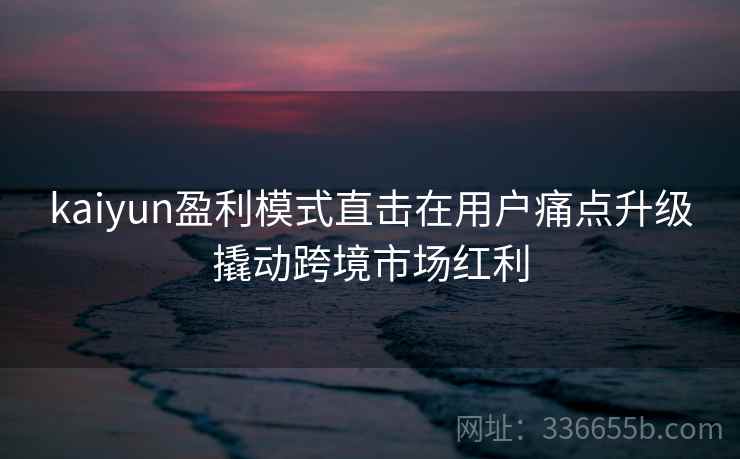 kaiyun盈利模式直击在用户痛点升级撬动跨境市场红利