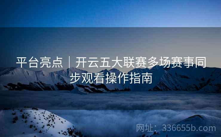 平台亮点｜开云五大联赛多场赛事同步观看操作指南
