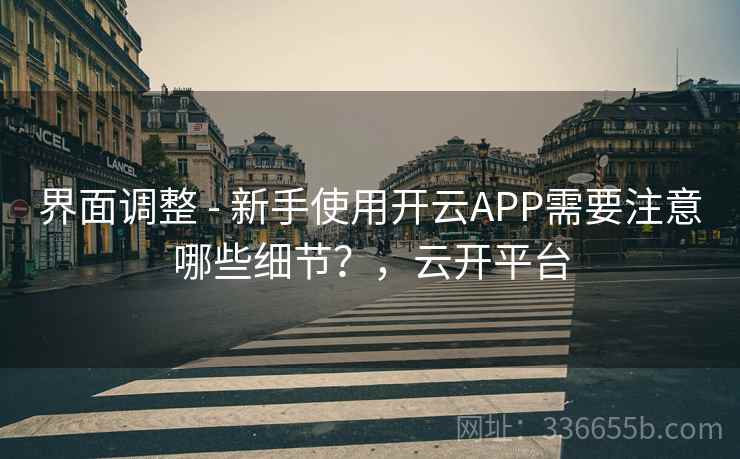 界面调整 - 新手使用开云APP需要注意哪些细节？，云开平台
