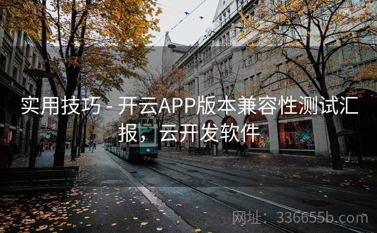 实用技巧 - 开云APP版本兼容性测试汇报，云开发软件