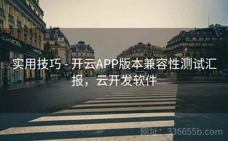 实用技巧 - 开云APP版本兼容性测试汇报，云开发软件